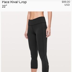 Lululemon Pace Rival Cropped Capri Pant